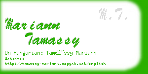 mariann tamassy business card